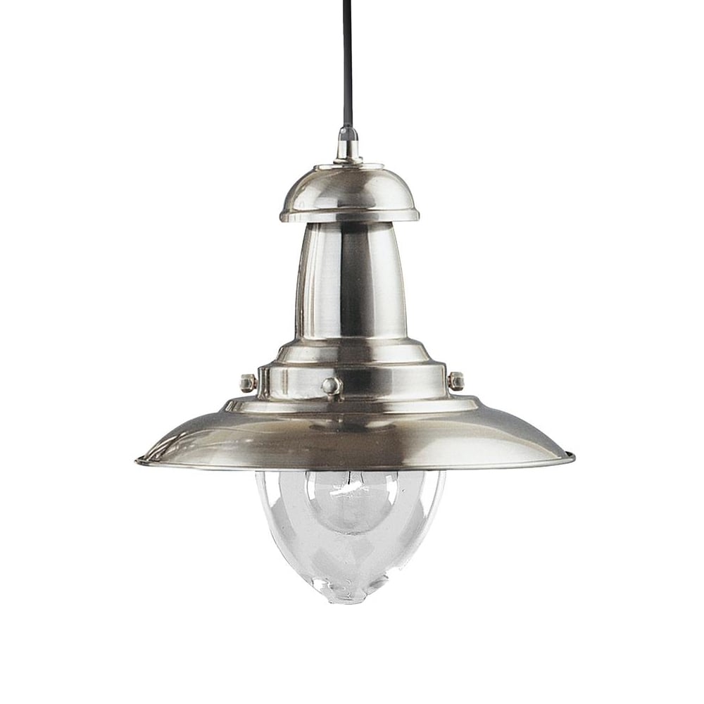 Read more about Fisherman glass shade pendant light in silver