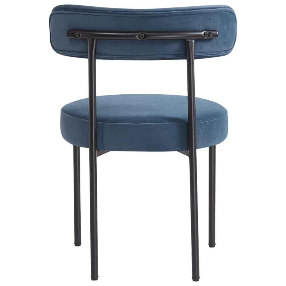 Fishers Fabric Dining Chair In Pair - Blue