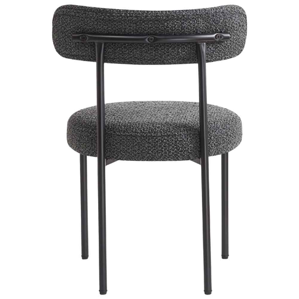 Fishers Fabric Dining Chair In Pair - Charcoal