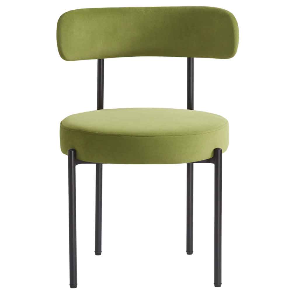 Fishers Valvet Dining Chair In Pair - Olive