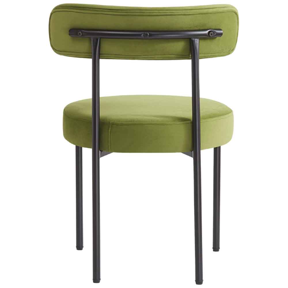 Fishers Valvet Dining Chair In Pair - Olive