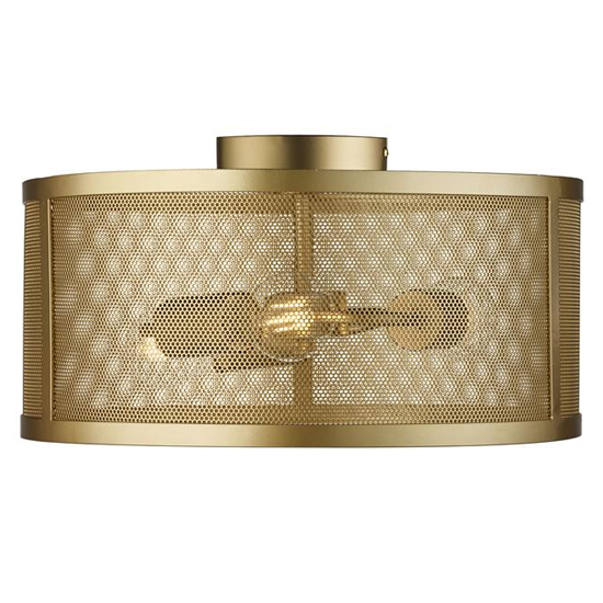 Read more about Fishnet 3 lights drum flush ceiling light in matt gold