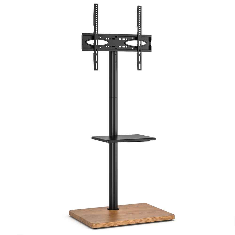 Fivaro Wooden Pedestal TV Stand in Black and Oak
