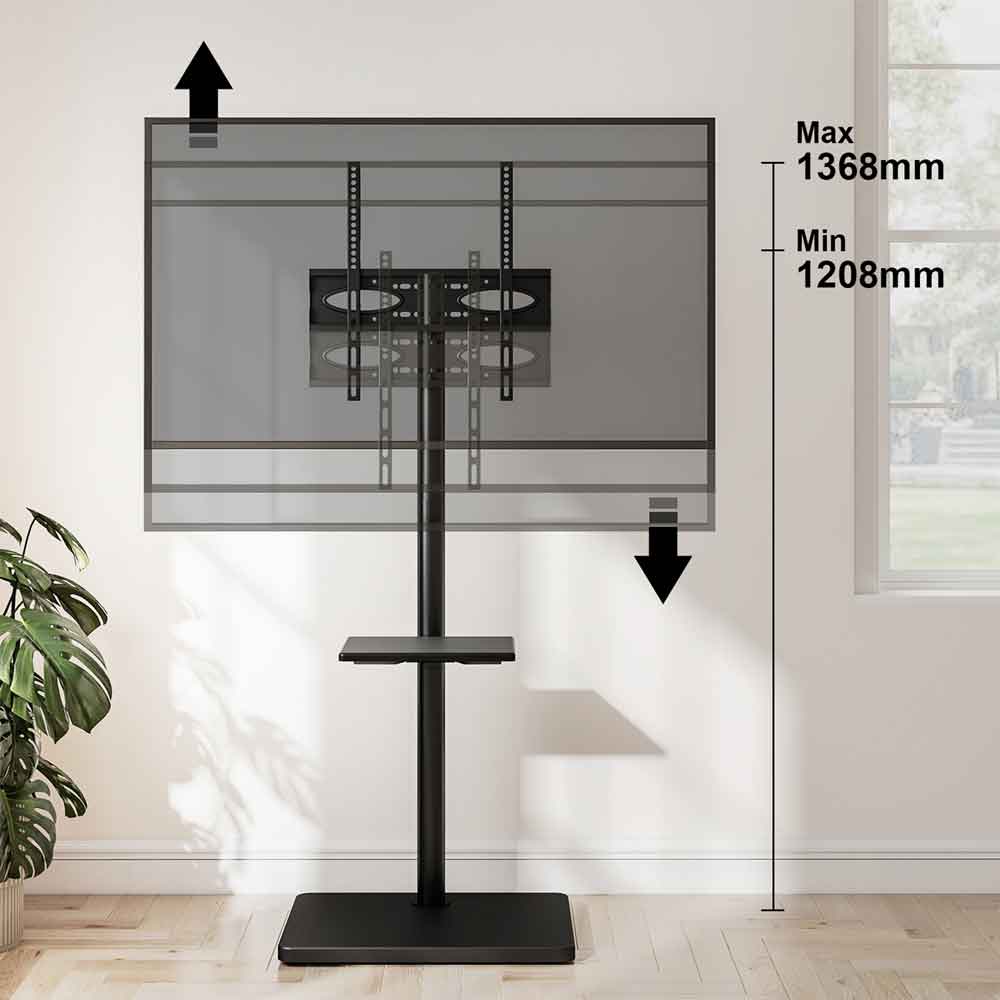 Fivaro Wooden Pedestal TV Stand in Black