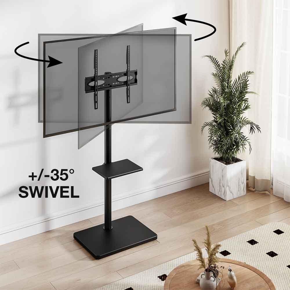 Fivaro Wooden Pedestal TV Stand in Black