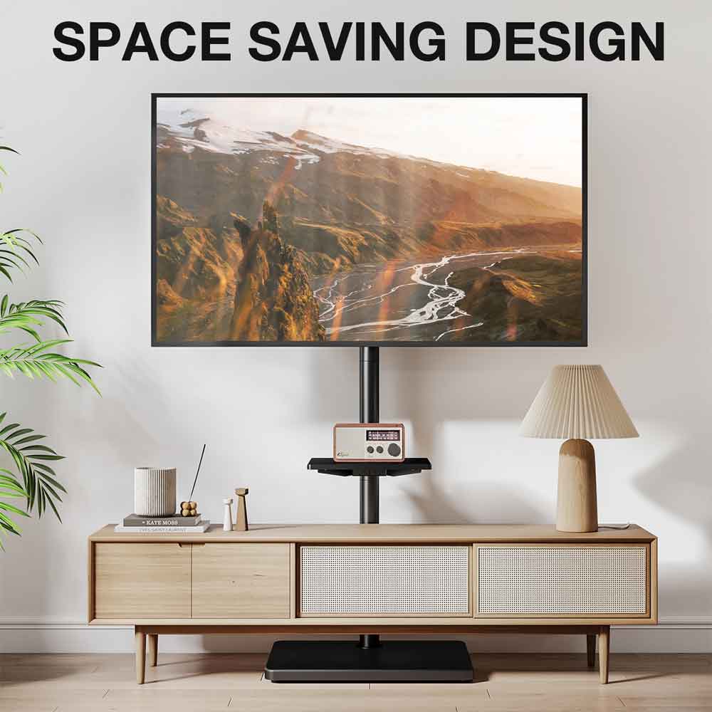Fivaro Wooden Pedestal TV Stand in Black