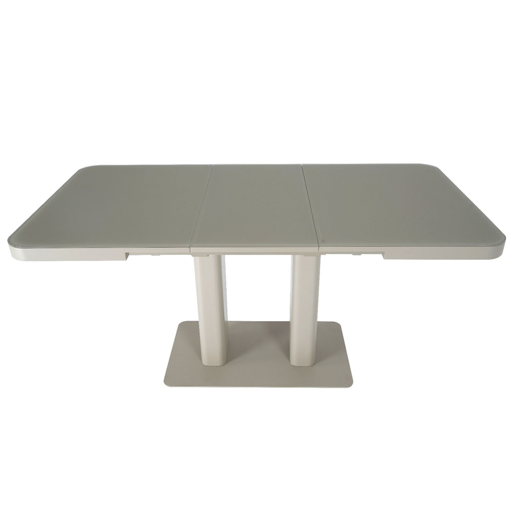 Fivon Glass Top Extending Dining Table with Cashmere Base