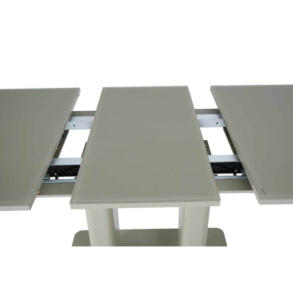 Fivon Glass Top Extending Dining Table with Cashmere Base