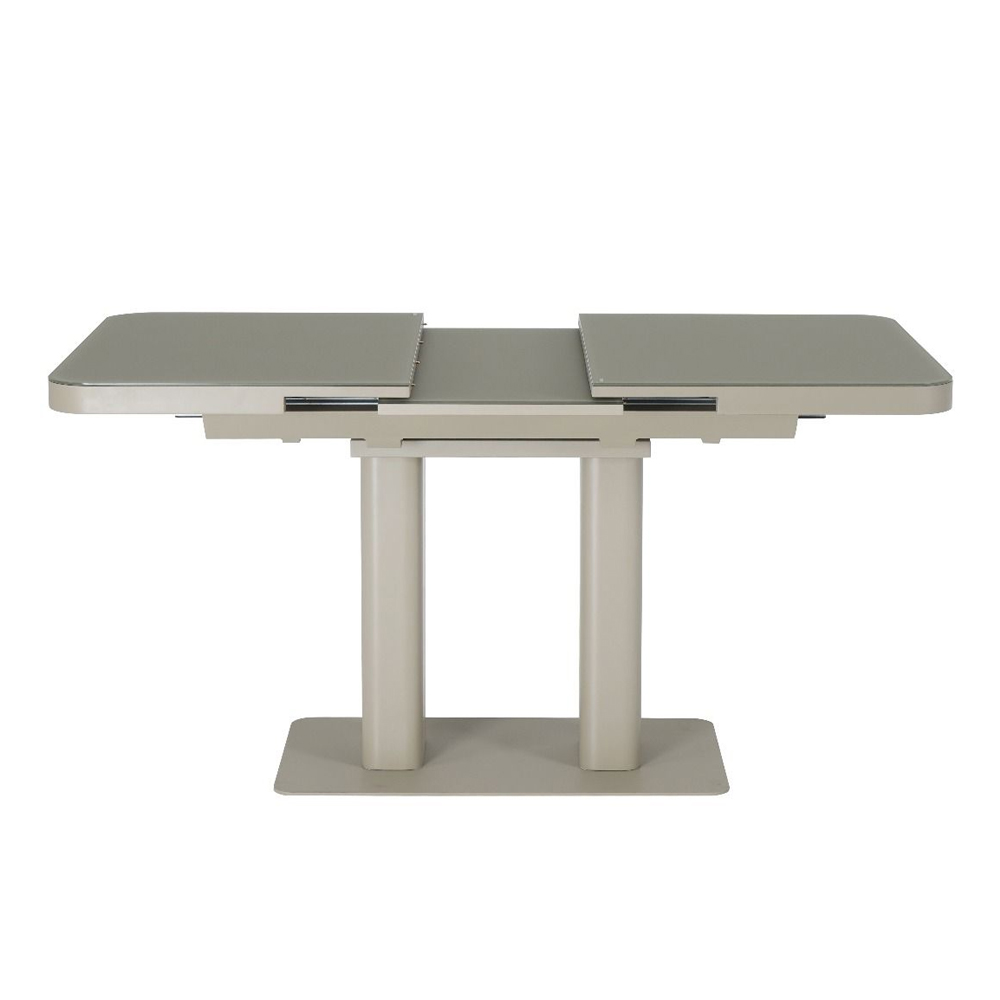 Fivon Glass Top Extending Dining Table with Cashmere Base