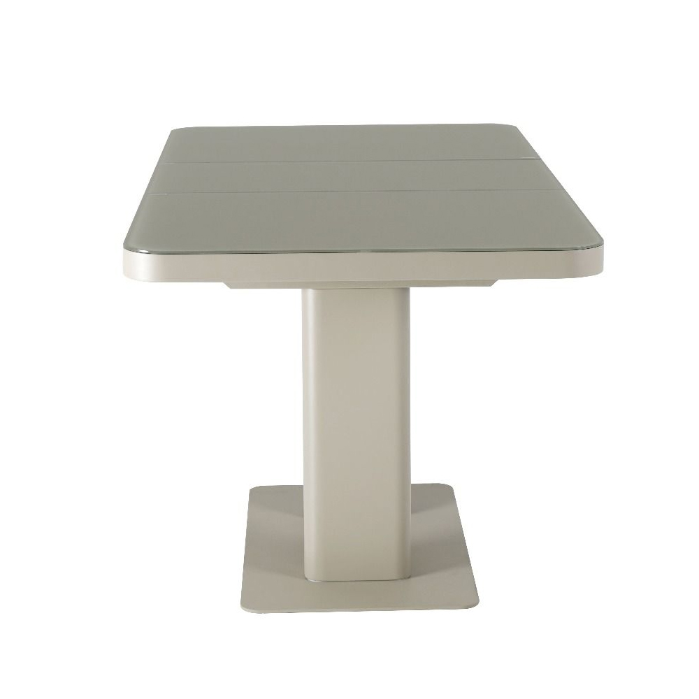 Fivon Glass Top Extending Dining Table with Cashmere Base