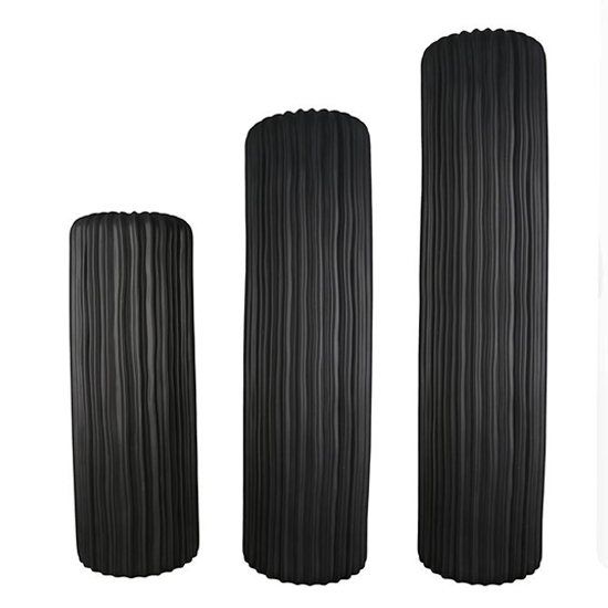 Photo of Fjord ceramic set of 3 decorative vases in matt black