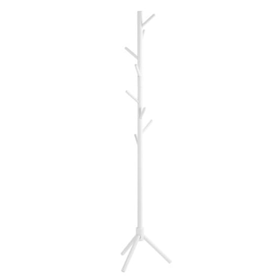 Product photograph of Flagstaff Solid Wood Coat Stand With 8 Hooks In White from Furniture in Fashion