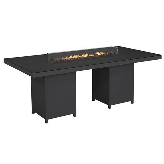 Flitwick 200cm Glass Dining Table With Firepit In Matt Slate_1