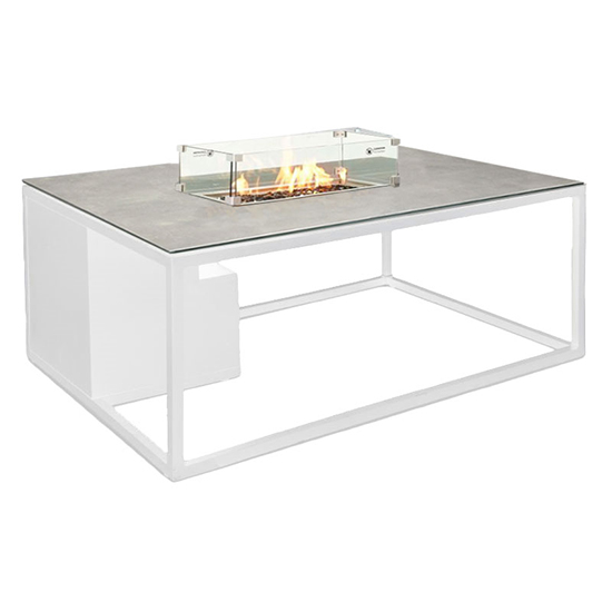 Product photograph of Flitwick Glass Low Lounge Dining Table With Firepit In Stone from Furniture in Fashion