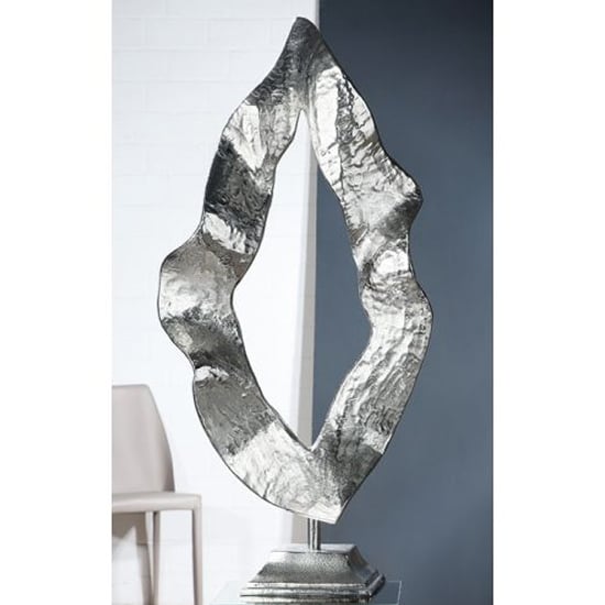 Photo of Flame large aluminium sculpture in silver
