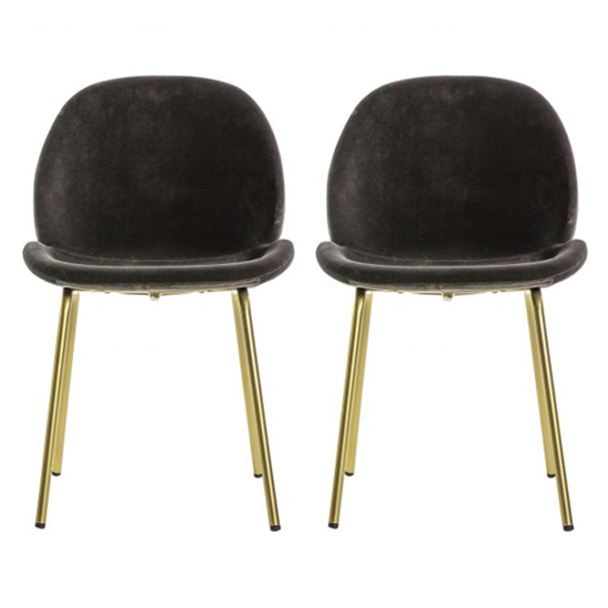 Flanaven Chocolate Brown Velvet Dining Chairs In A Pair