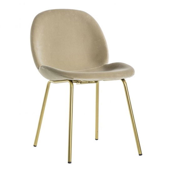 Flanaven Oatmeal Velvet Dining Chairs In Pair