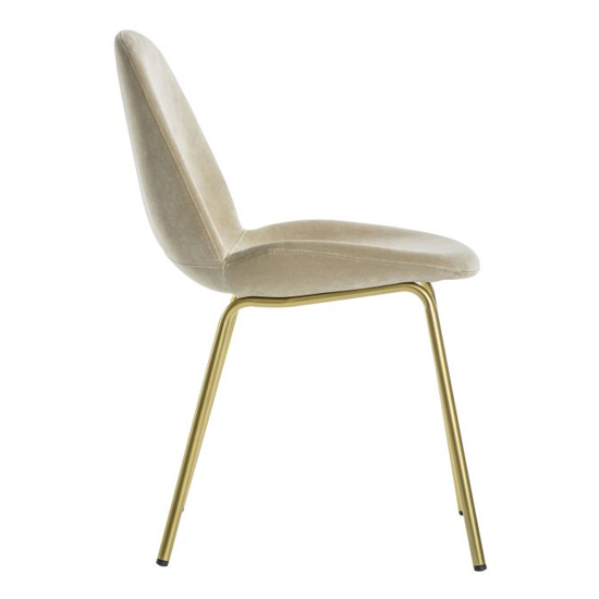 Flanaven Oatmeal Velvet Dining Chairs In Pair