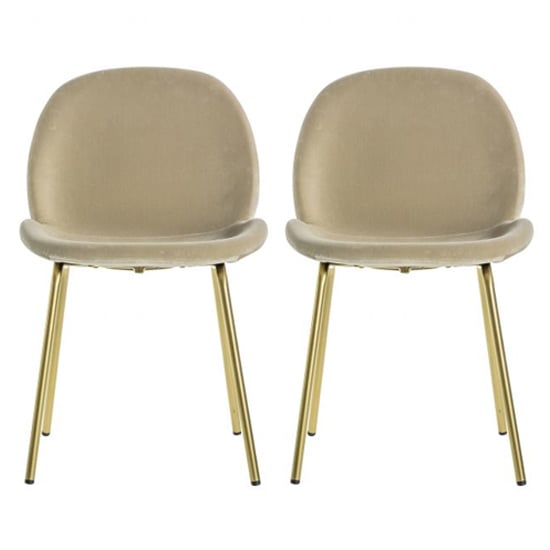 Flanaven Oatmeal Velvet Dining Chairs In A Pair_1