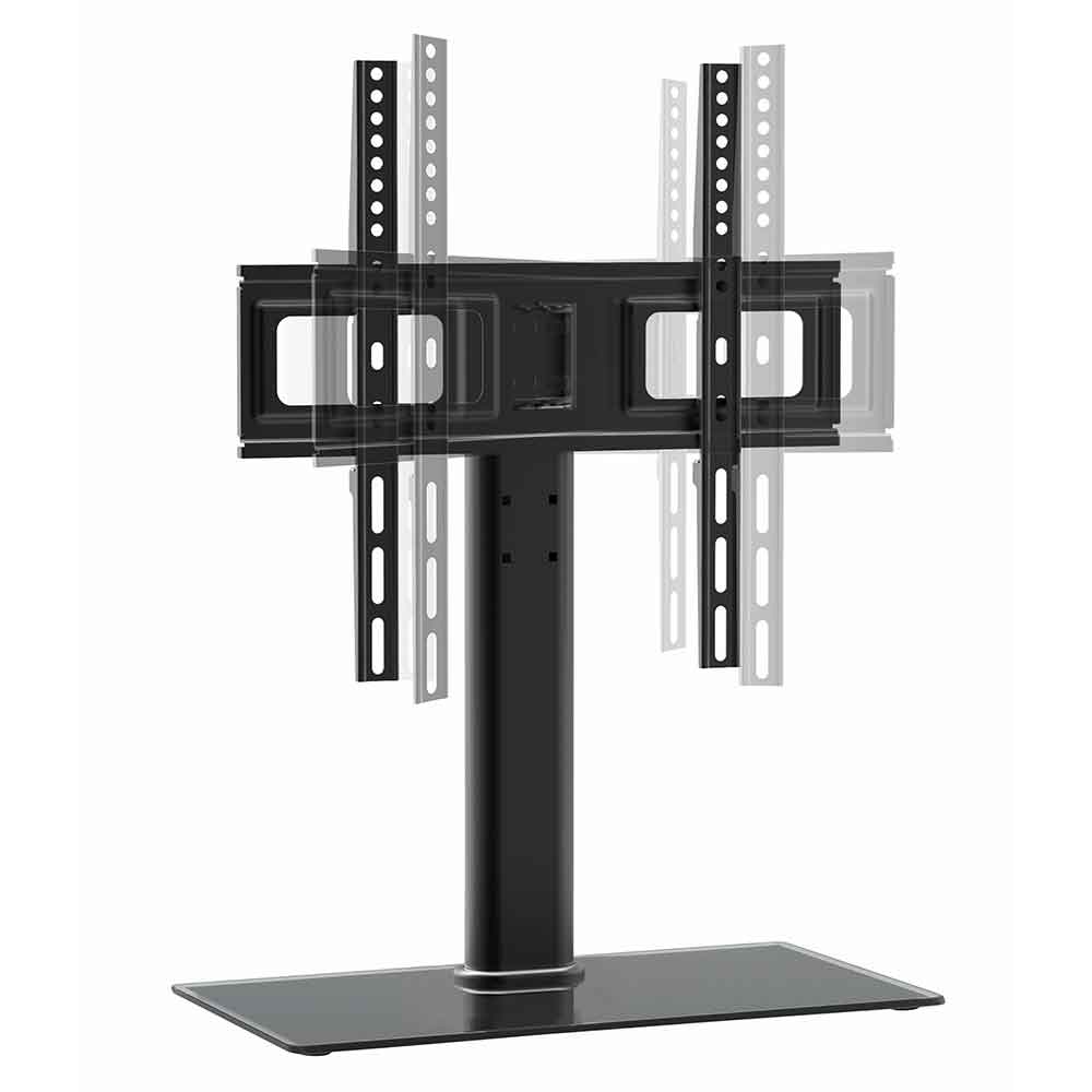 Flanders 55'' Universal Swivel Table Top Glass Base TV Stand - Black