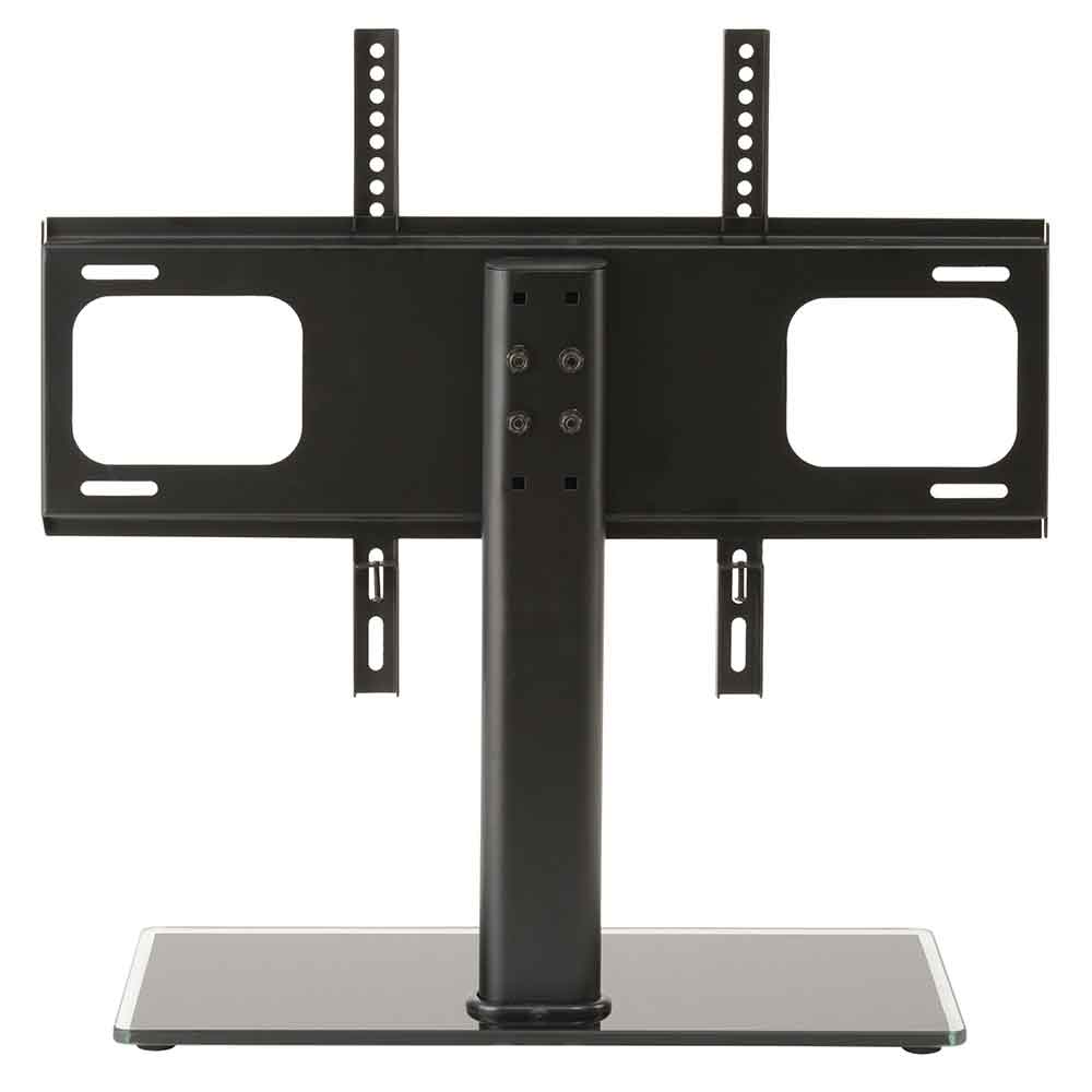 Flanders 60'' Universal Fixed Table Top Glass Base TV Stand - Black