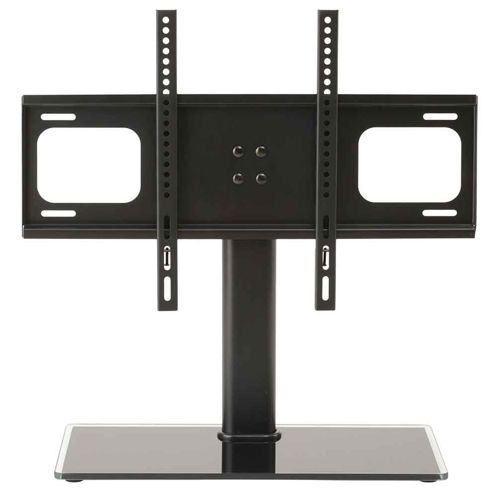 Flanders 60'' Universal Fixed Table Top Glass Base TV Stand - Black