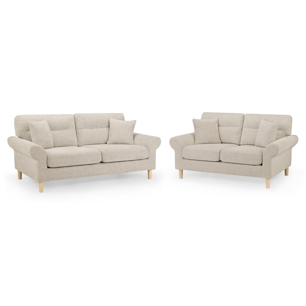 Flanders Fabric 3+2 Seater Sofa Set In Beige