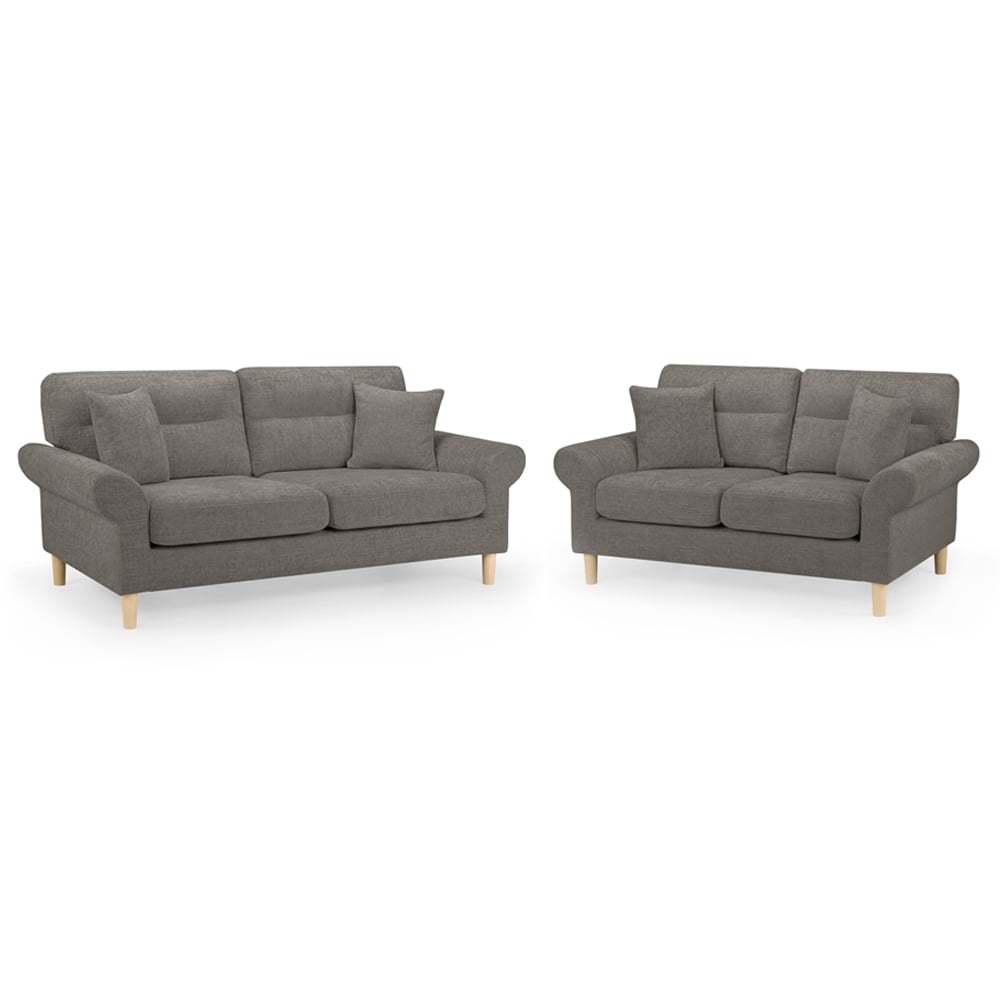 Flanders Fabric 3+2 Seater Sofa Set In Mocha