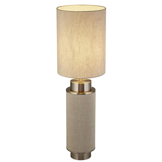 Photo of Flask natural shade table lamp in natural and satin nickel