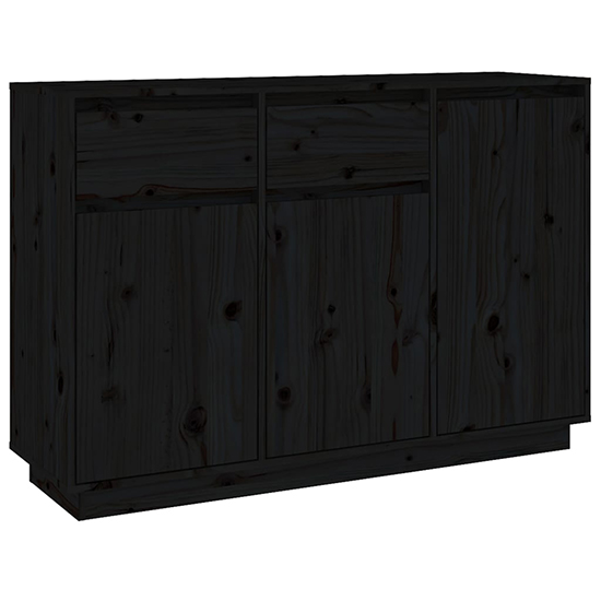 Flavius Pinewood Sideboard With 3 Doors 2 Drawers In Black_3