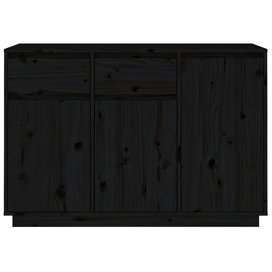 Flavius Pinewood Sideboard With 3 Doors 2 Drawers In Black_4