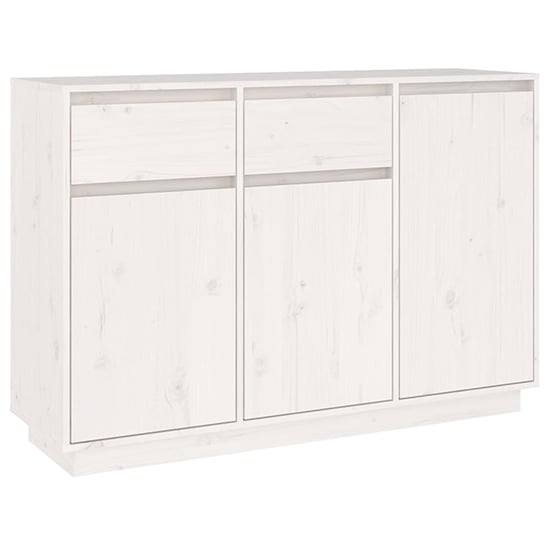 Flavius Pinewood Sideboard With 3 Doors 2 Drawers In White_3