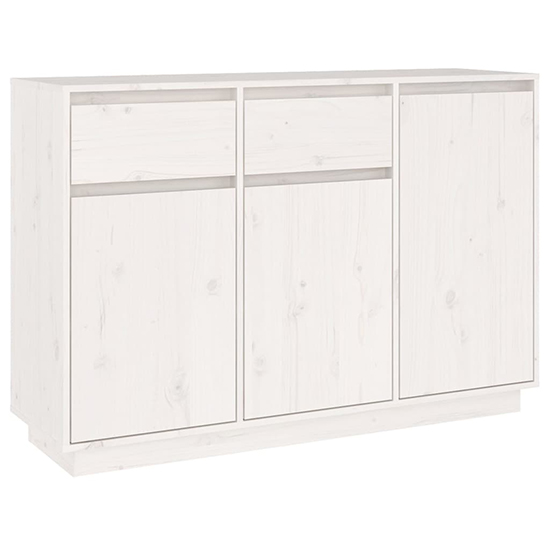 Flavius Pinewood Sideboard With 3 Doors 2 Drawers In White