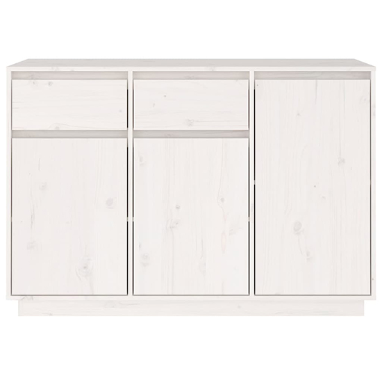 Flavius Pinewood Sideboard With 3 Doors 2 Drawers In White