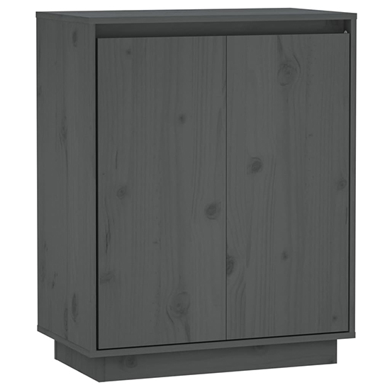 Flavius Solid Pinewood Sideboard With 2 Doors In Grey_3