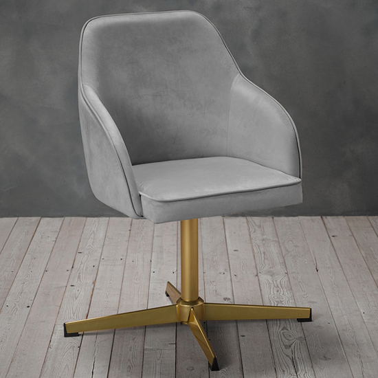 Read more about Flax velvet home and office chair in grey