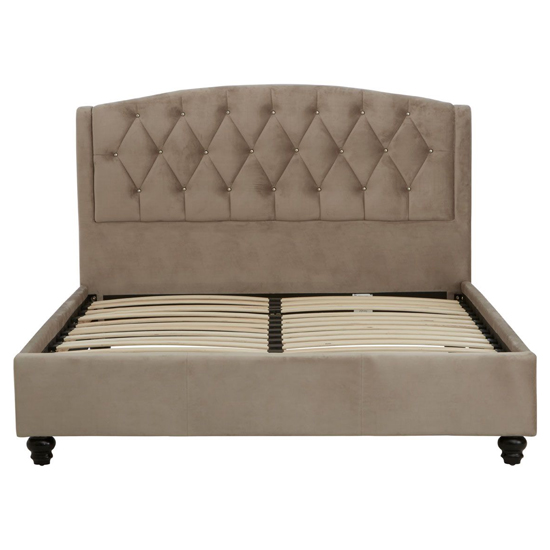 Flegetonte Velvet Double Bed In Mink