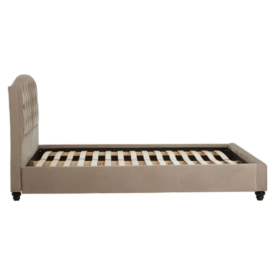 Flegetonte Velvet Double Bed In Mink