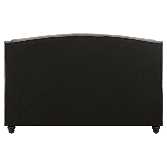 Flegetonte Velvet King Size Bed In Brushed Steel