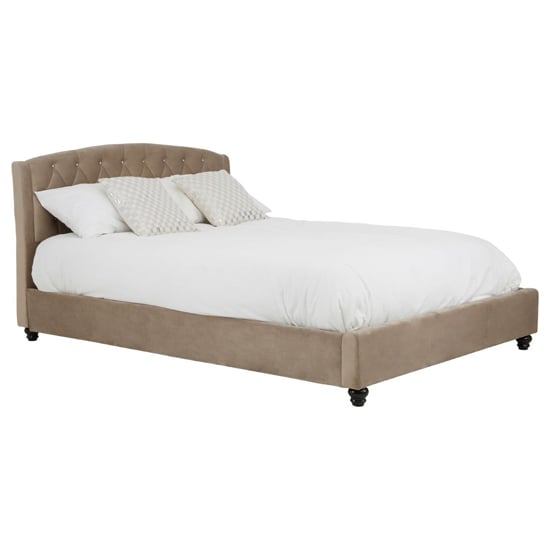 Photo of Flegetonte velvet king size bed in mink