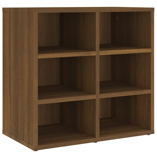 Fleta Shoe Storage Bench With 12 Shelves In Brown Oak
