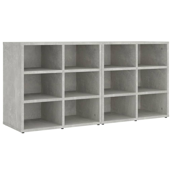 Fleta Shoe Storage Bench With 12 Shelves In Concrete Effect