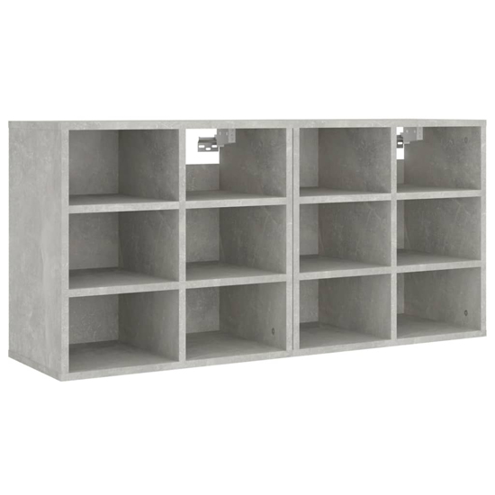 Fleta Shoe Storage Bench With 12 Shelves In Concrete Effect