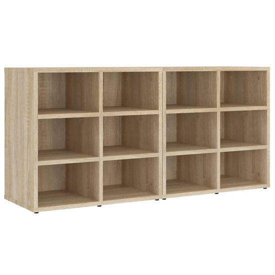 Fleta Shoe Storage Bench With 12 Shelves In Sonoma Oak