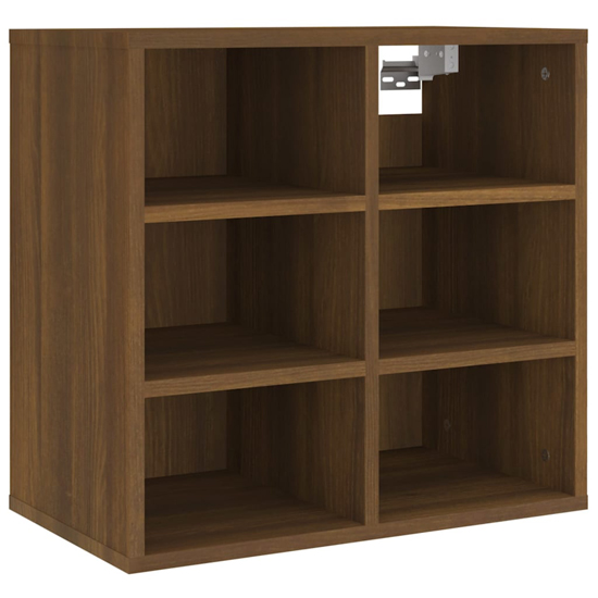 Fleta Shoe Storage Bench With 6 Shelves In Brown Oak