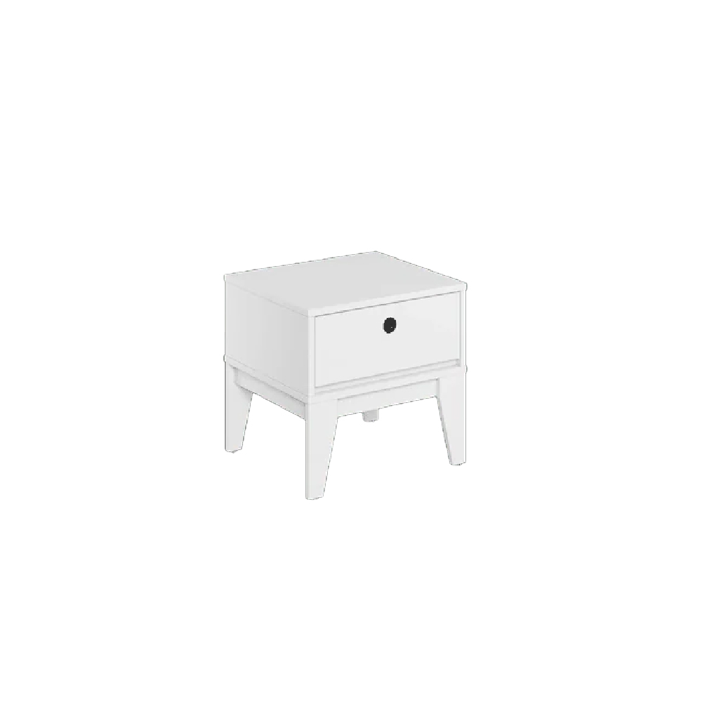 Fletcher Wooden Bedside Cabinet With 1 Drawer In White