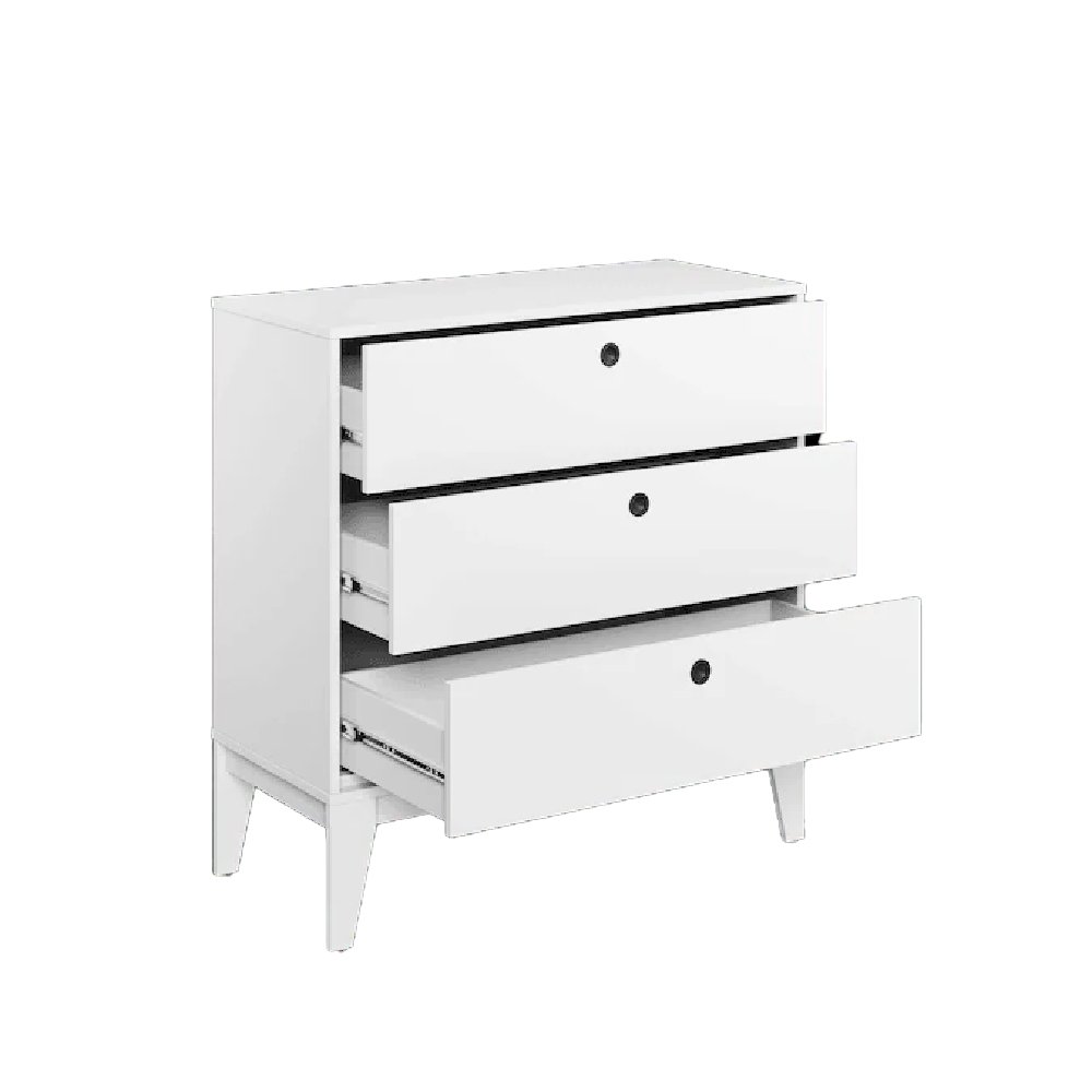Fletcher Wooden Chest Of 3 Drawers In White