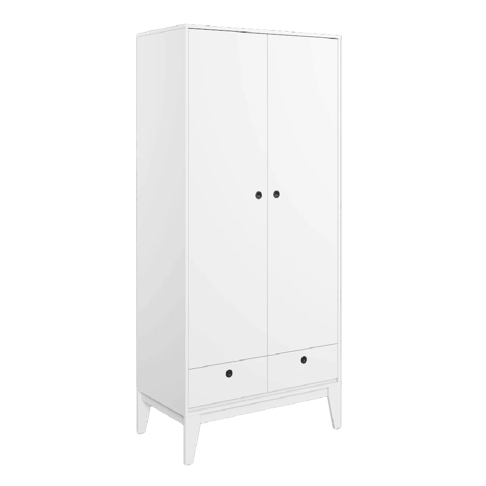 Fletcher Wooden Wardrobe With 2 Doors In White