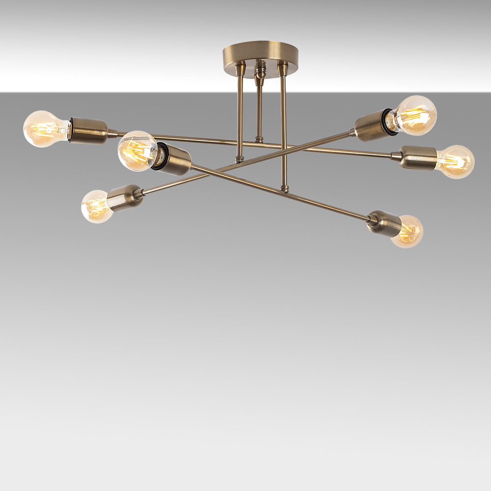 Fleur 6 Light Metal Ceiling Pendant Light in Vintage