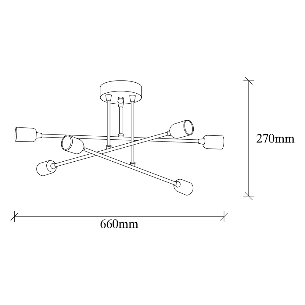 Fleur 6 Light Metal Ceiling Pendant Light in Vintage